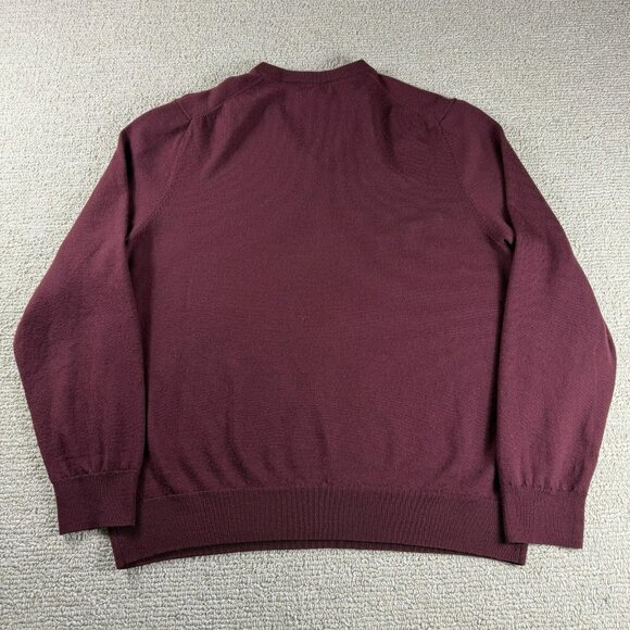 Brooks Brothers Extra Fine Merino Wool V-Neck Sweater Maroon Men’s Size XL - Picture 6 of 8